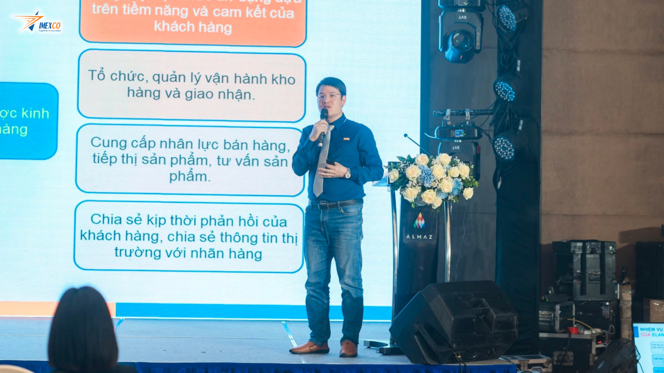 Đại diện Imexco trình bày về vai trò cánh tay nối dài và năng lực phân phối của doanh nghiệp